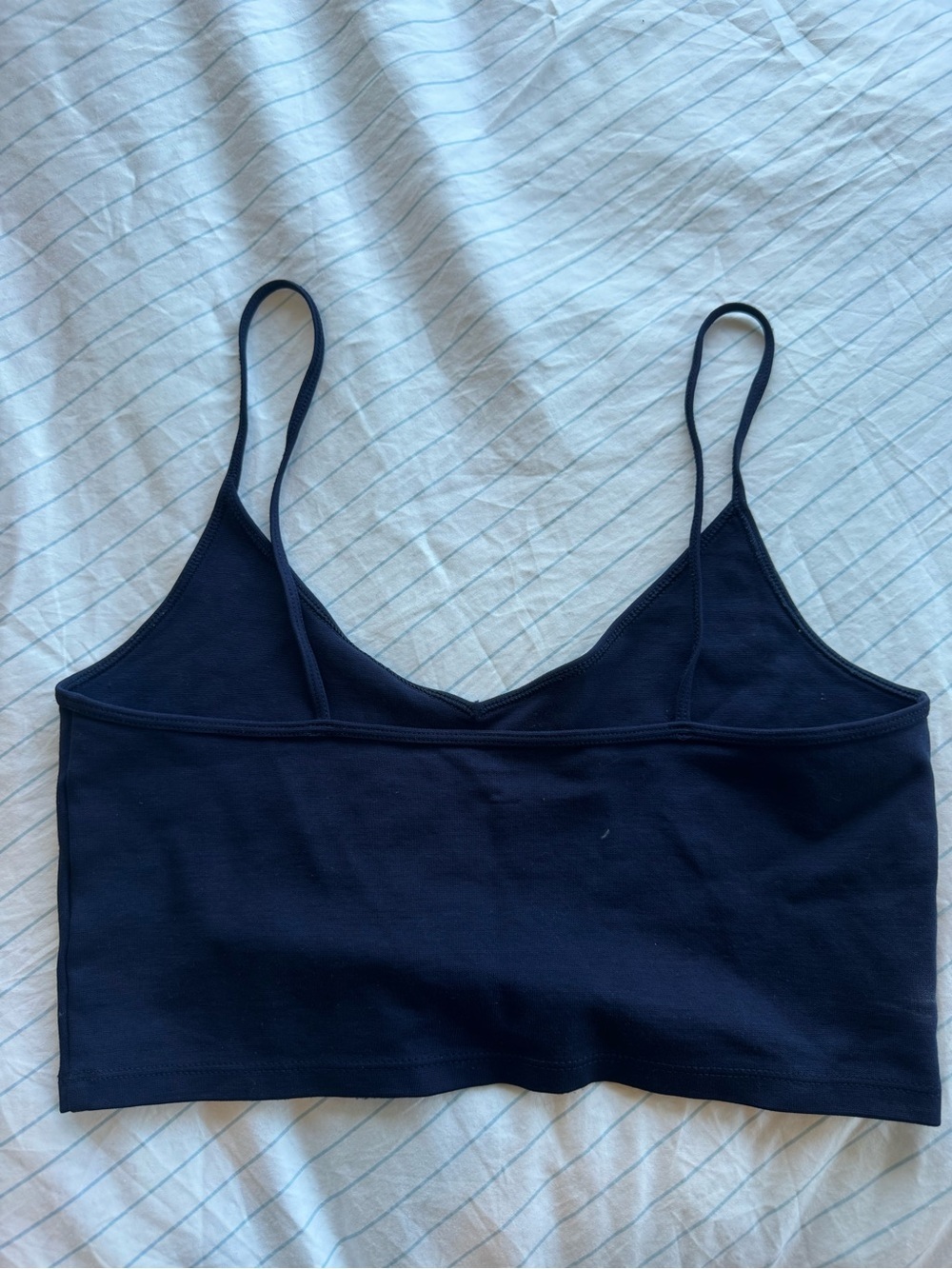 Sunday Best / Aritzia Women's Navy Cropped Tank Top - Picture 2 of 3